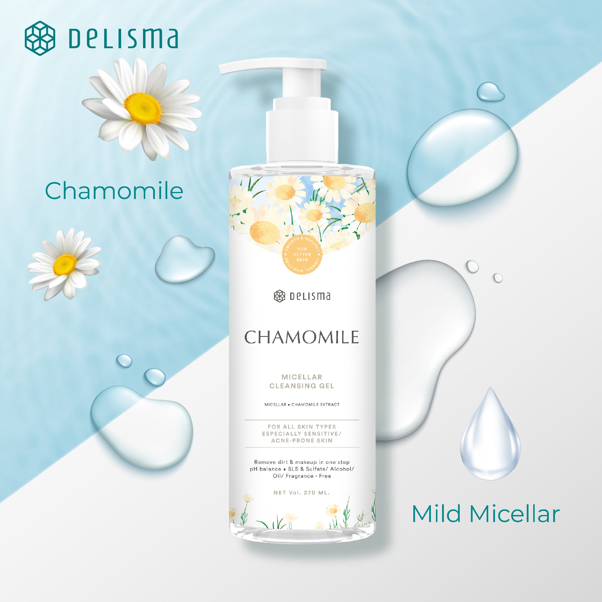 Delisma - Chamomile Micellar Cleansing Gel 270 ml